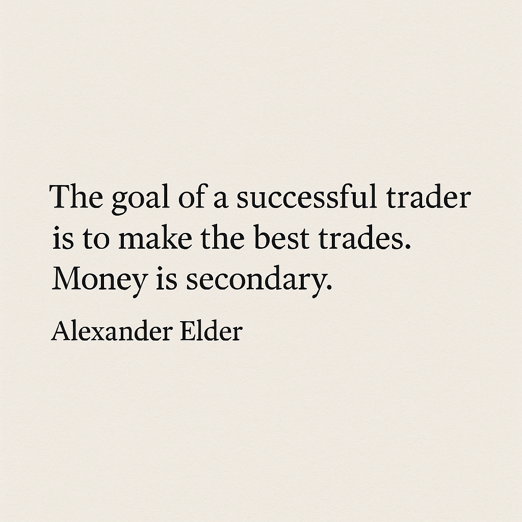 The goal of a successful trader is to make the best trades. Money is secondary