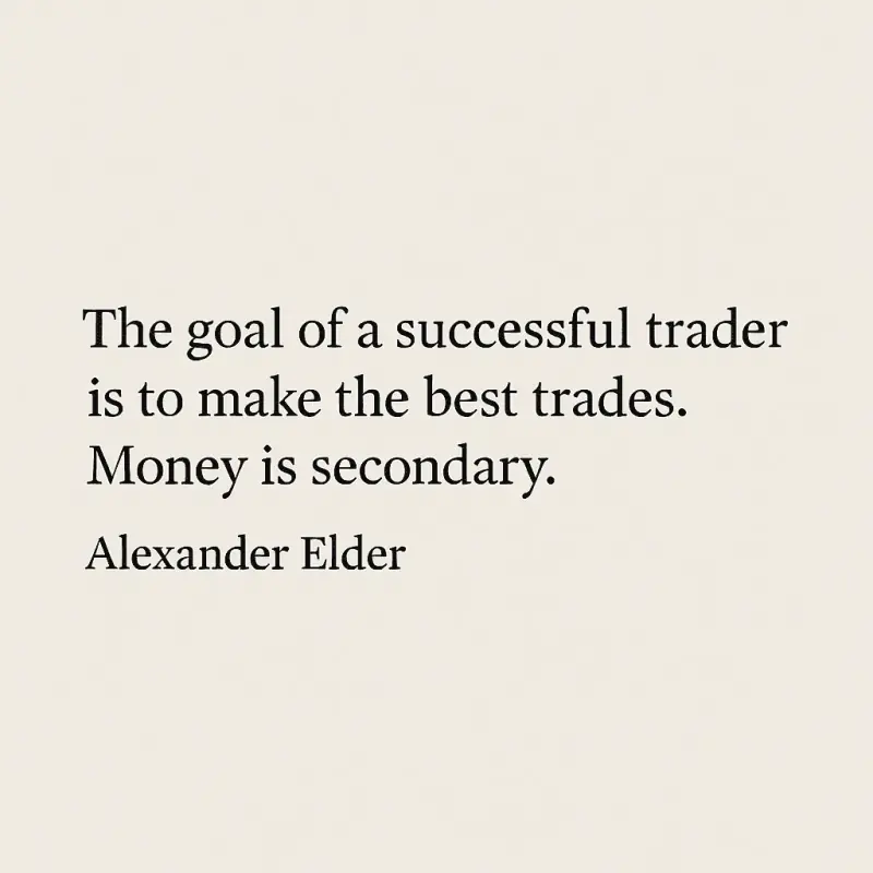 Quote: The goal of a successful trader is to make the best trades. Money is secondary