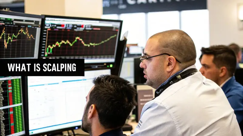 Scalping: many small, short-hold trades taken from a live price chart.