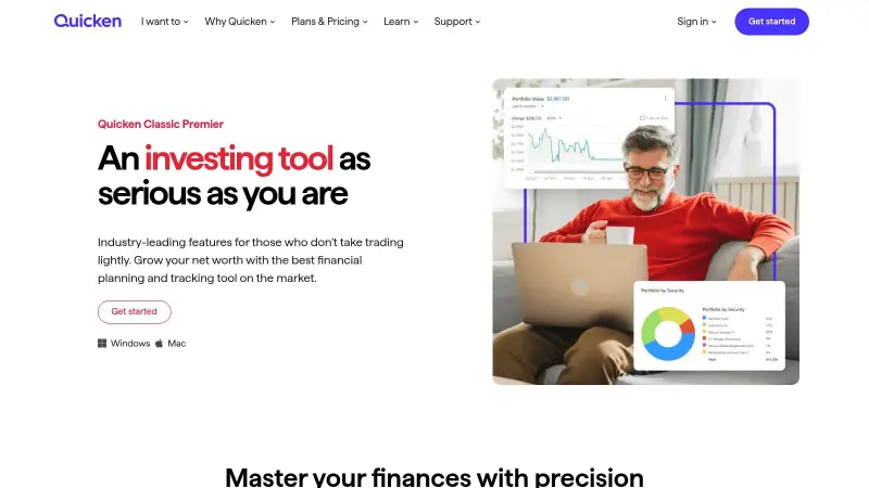 Quicken Classic Premier investment tracking software