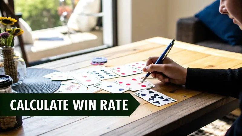 Calculator and notes used to calculate trading win rate