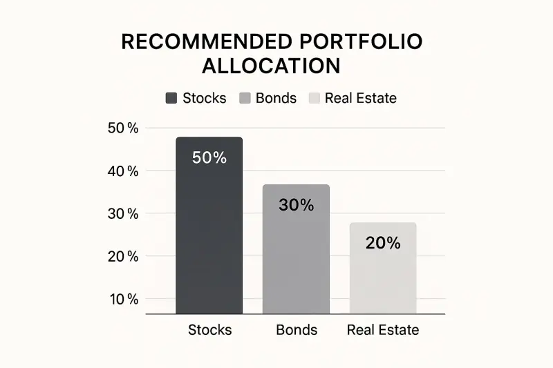 Recommended portfolio allocation chart by asset class
