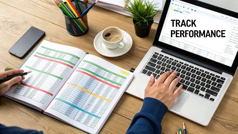 Excel trading journal columns for date, symbol, entry, exit, and notes