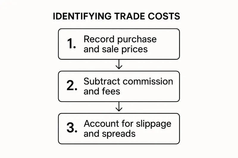 Profit formula stays the same across stocks, crypto, and forex; costs and size change.