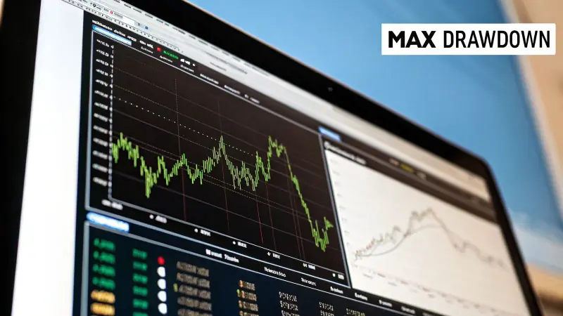 Maximum drawdown chart showing peak-to-trough portfolio decline