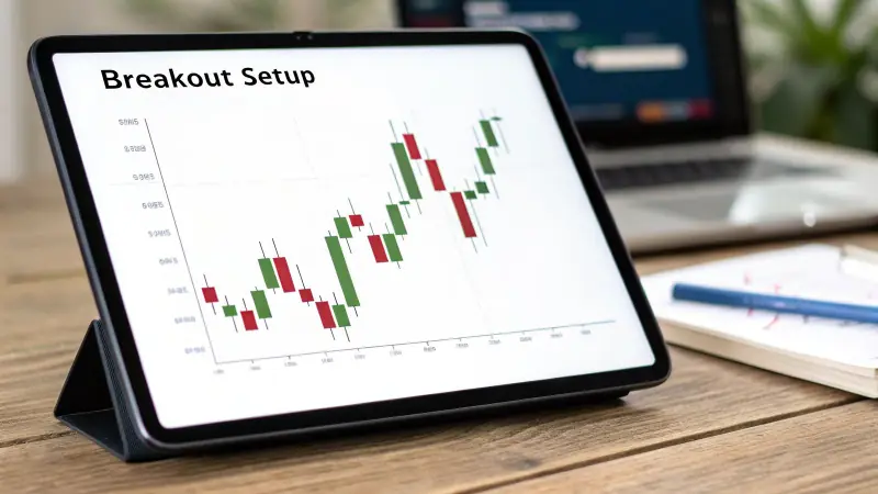 Breakout trading chart showing price breaking key resistance level