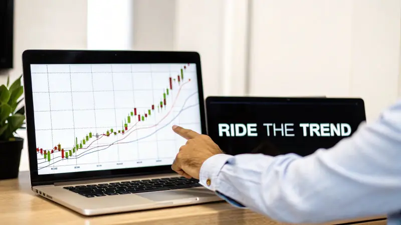 Momentum trading strategy chart with strong directional price move