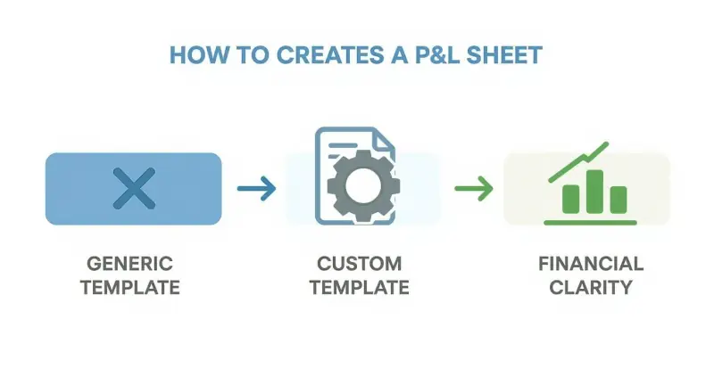 Custom Google Sheets P&L tabs for transactions, categories, and monthly totals.