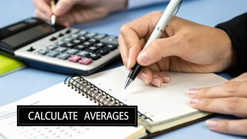 Worksheet showing how to calculate simple moving averages
