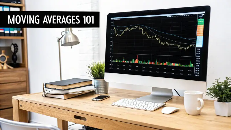 Price chart with moving averages used in technical analysis
